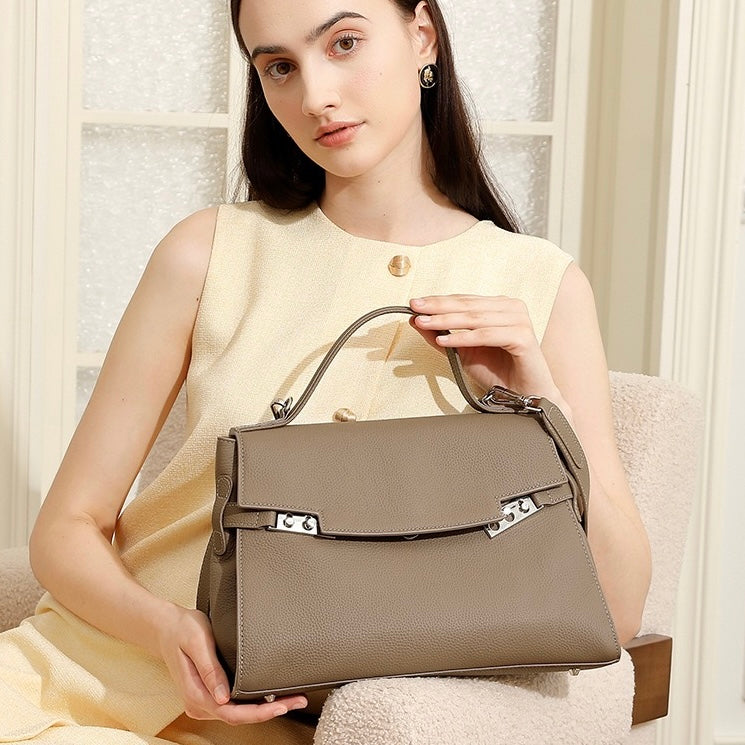 Elegant Women's Genuine Leather Large Capacity Tote Bag