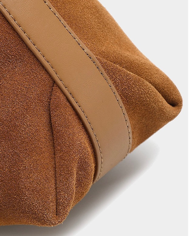 Suede Luxe Hobo Bag with Braided Elegance and Tassel Charm