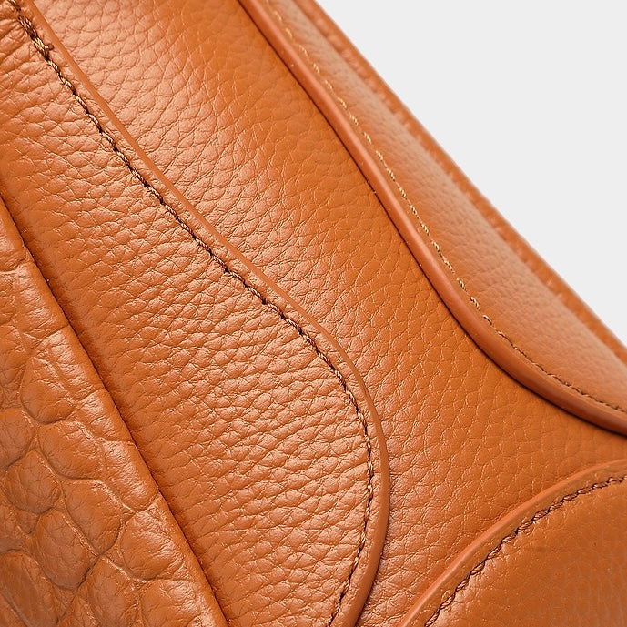 Croc-Embossed Leather Crossbody Bag for the Modern Woman