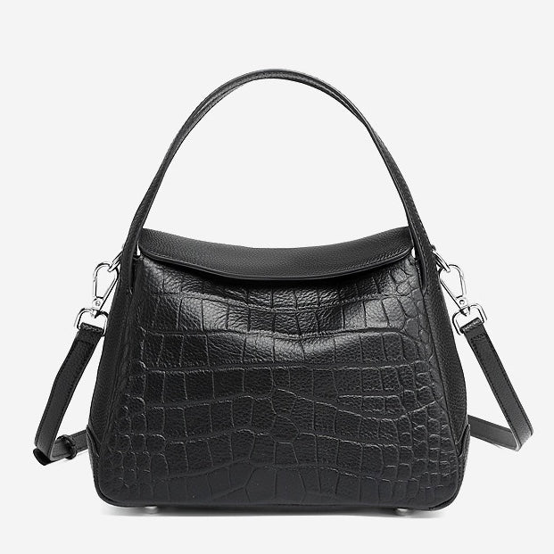 Croc-Embossed Leather Crossbody Bag for the Modern Woman