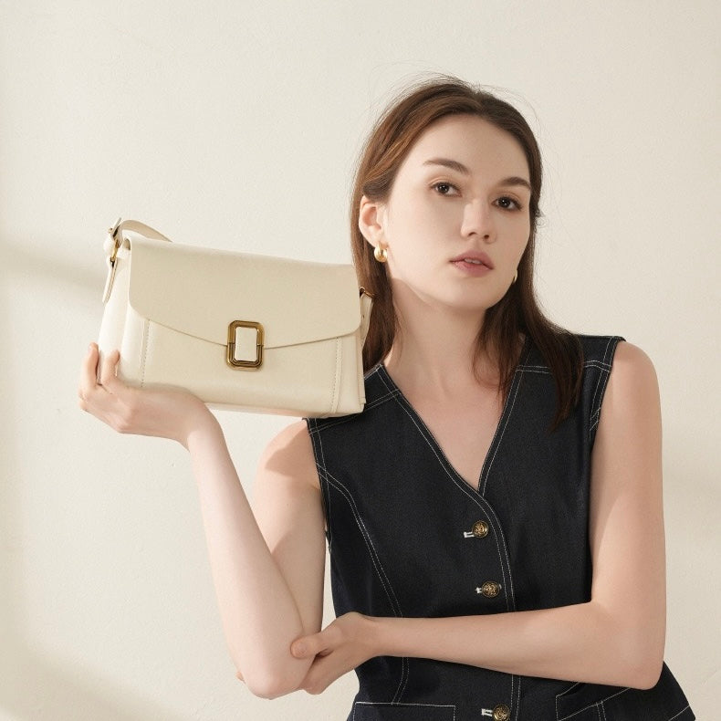 Maillard Elegance Women's Genuine Leather Commuter Tote Bag