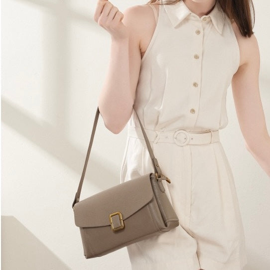 Maillard Elegance Women's Genuine Leather Commuter Tote Bag