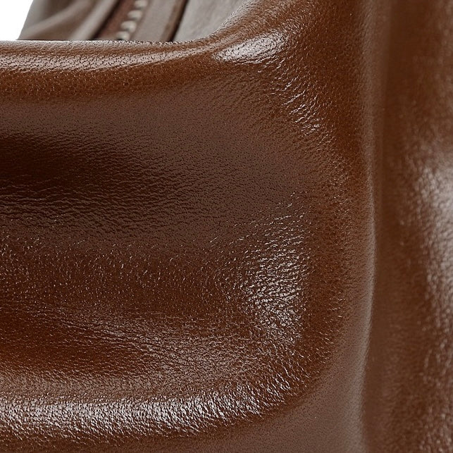 Braided-Handle Genuine Saddle Leather Hobo Bag for Refined Elegance