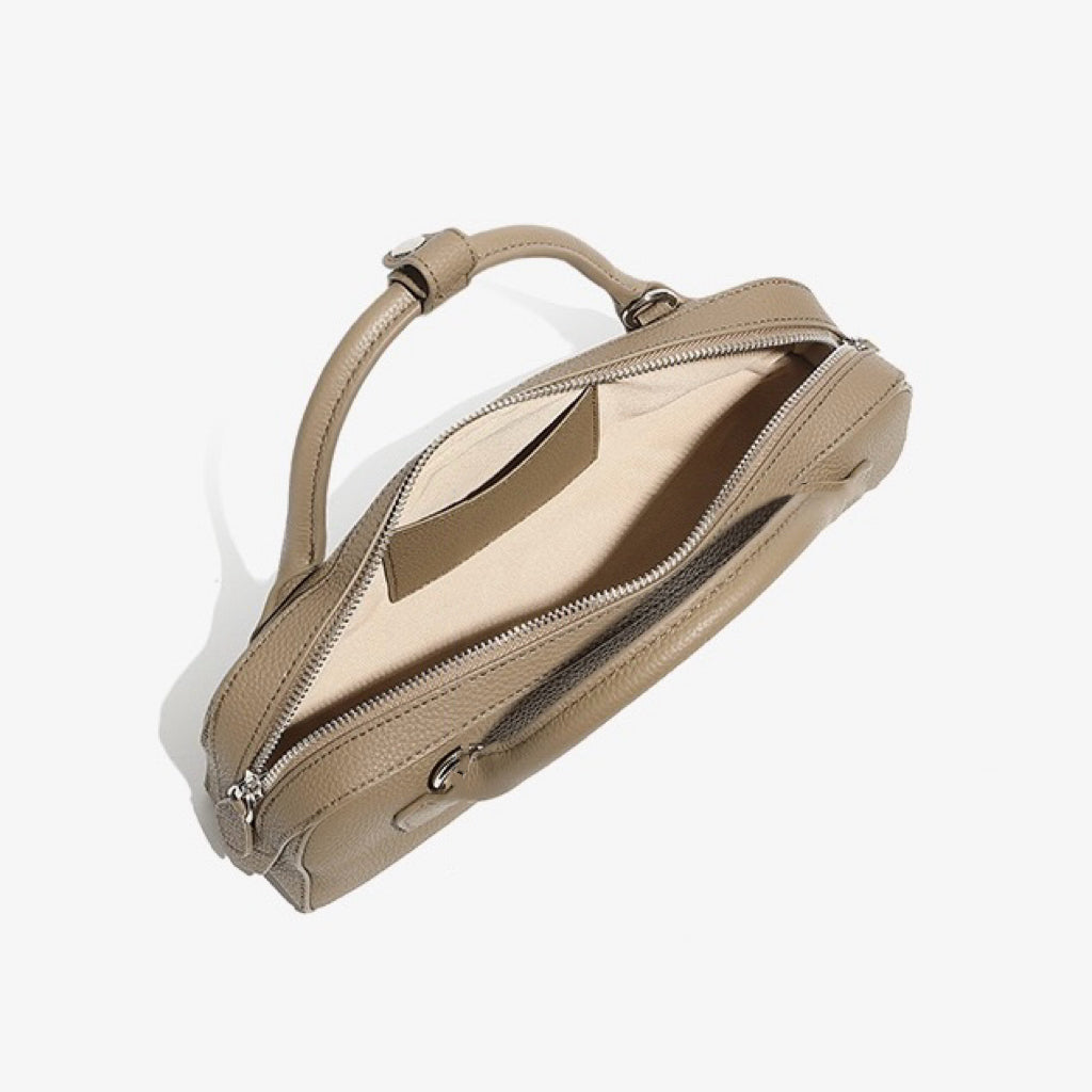 Top Grain Leather Elegant Baguette Handbag