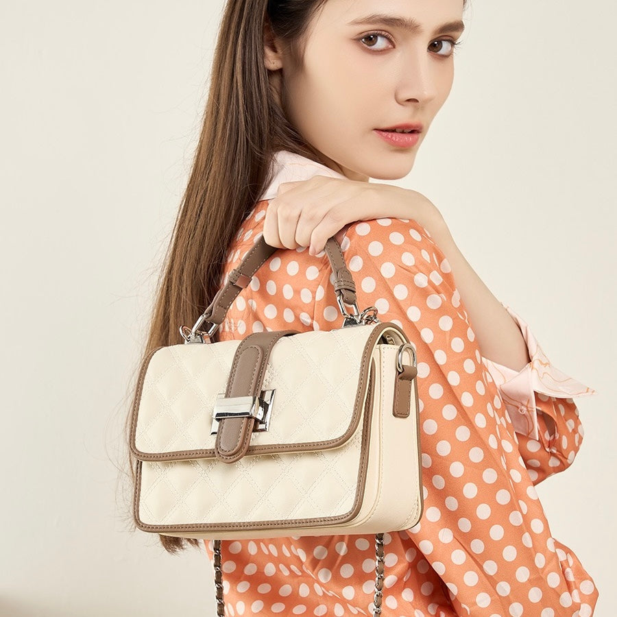 Luxe Quilted Genuine Leather Crossbody Bag for Everyday Elegance