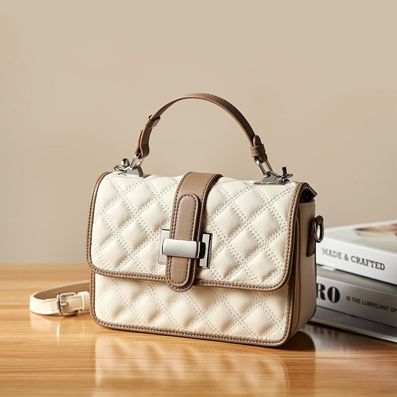 Luxe Quilted Genuine Leather Crossbody Bag for Everyday Elegance