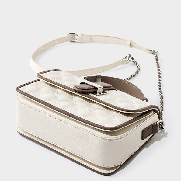 Luxe Quilted Genuine Leather Crossbody Bag for Everyday Elegance