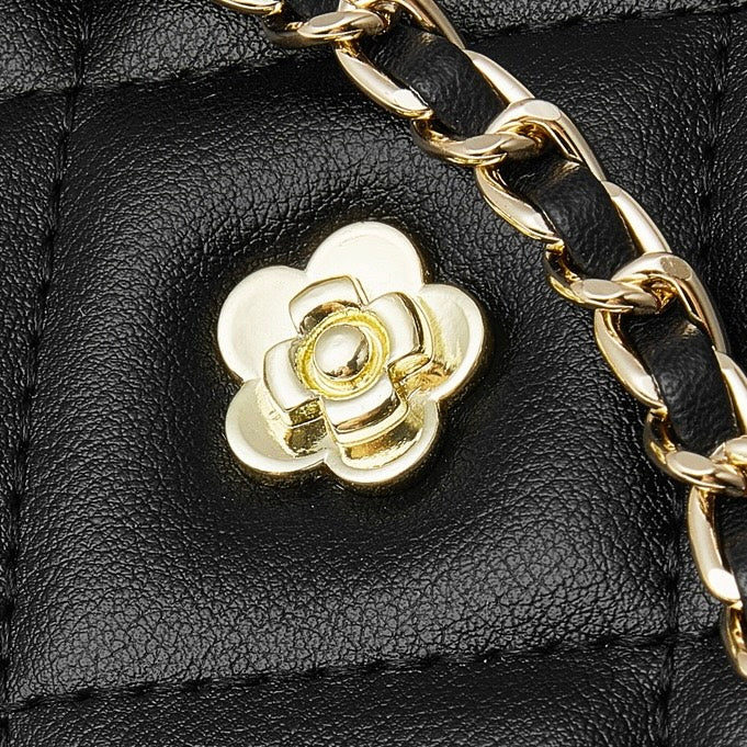 Quilted Genuine Leather Luxury Chain Shoulder Bag