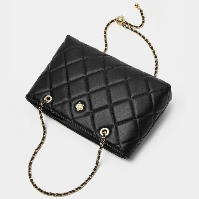 Quilted Genuine Leather Luxury Chain Shoulder Bag