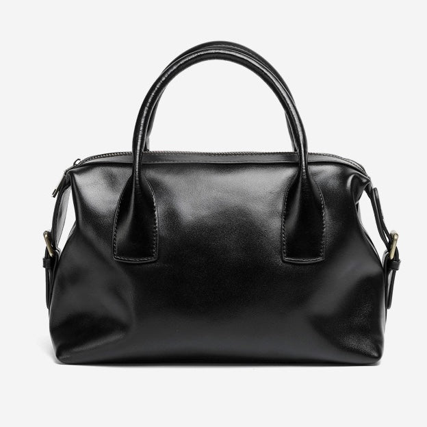 Luxurious Pebbled Leather Convertible Satchel with Elegant Top Handles