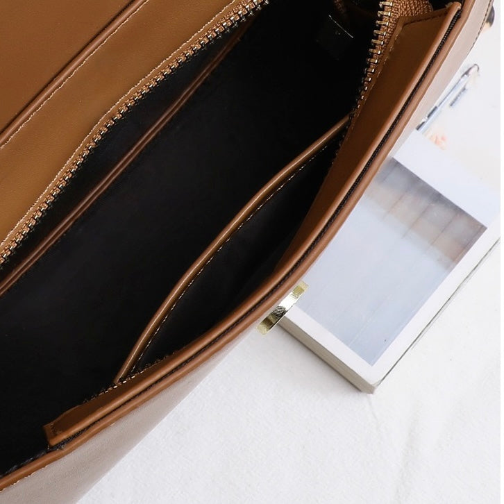 Elegant Genuine Leather Saddle Crossbody Bag