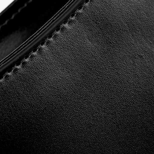 Genuine Leather Minimalist Half Moon Baguette Bag