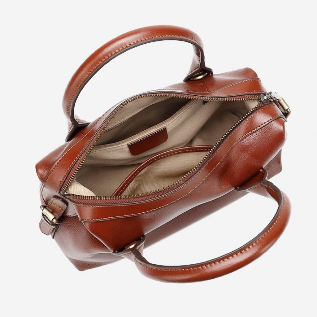 Luxurious Pebbled Leather Convertible Satchel with Elegant Top Handles