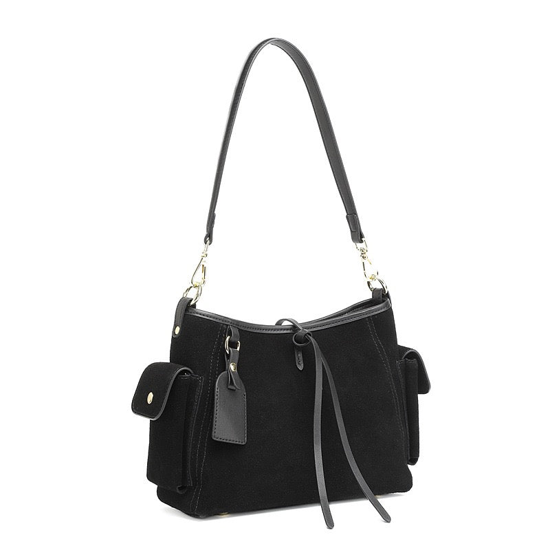 Retro Matte Cowhide Utility Shoulder Bag - Timeless Elegance in Leather