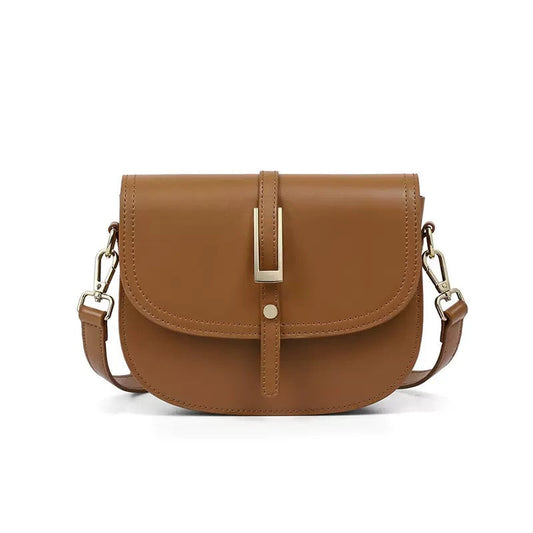 Elegant Genuine Leather Saddle Crossbody Bag