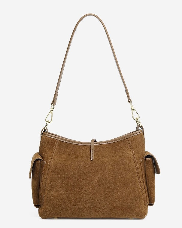 Retro Matte Cowhide Utility Shoulder Bag - Timeless Elegance in Leather