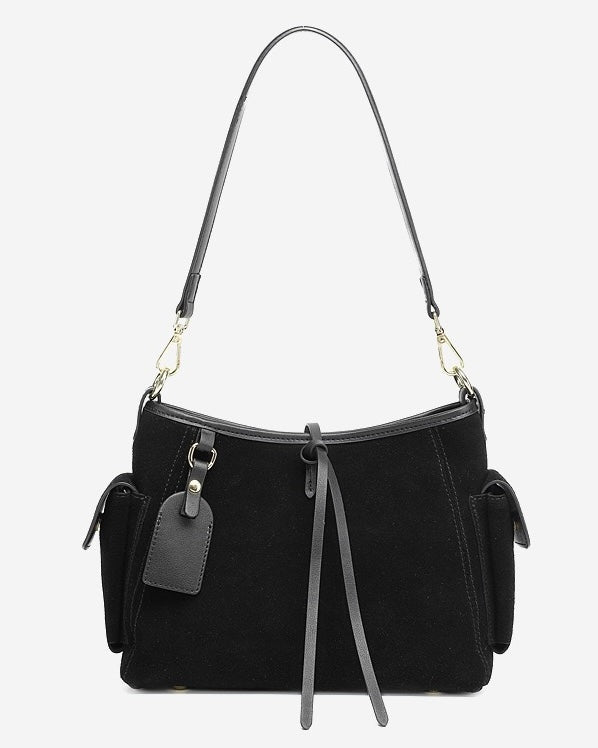 Retro Matte Cowhide Utility Shoulder Bag - Timeless Elegance in Leather