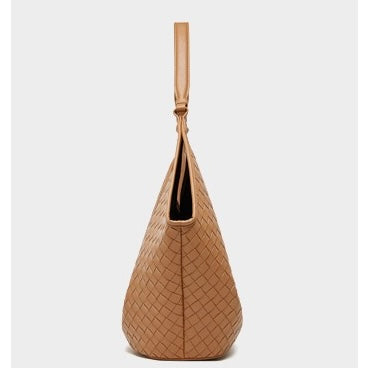 Woven Genuine Leather Commuter Bag for Women