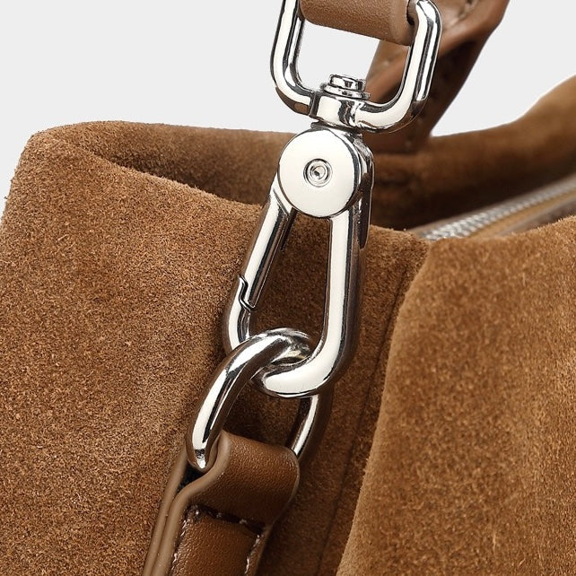 Elegant Retro Suede Genuine Leather Tote Bag