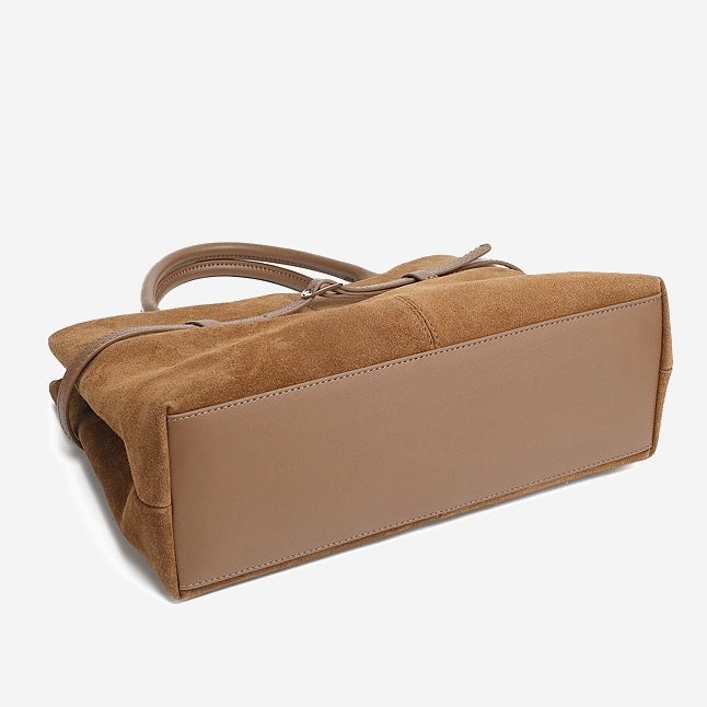 Elegant Retro Suede Genuine Leather Tote Bag