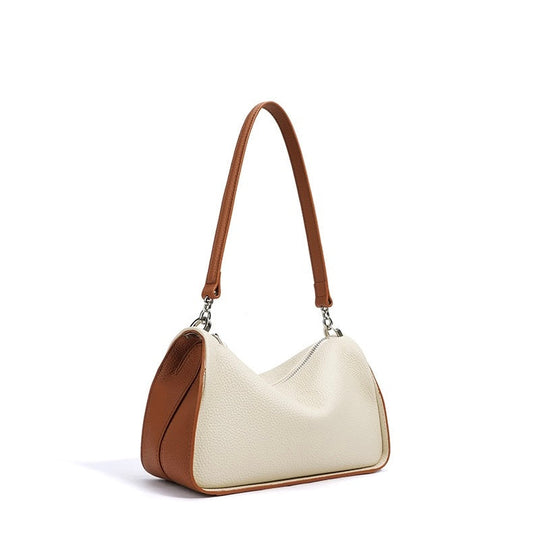 Luxurious Genuine Leather Crossbody Bag with Elegant Patchwork