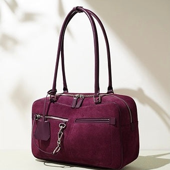 Women’s Matte Leather Vintage Pillow Tote – Elegant All-Day Companion