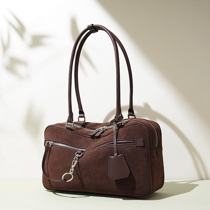 Women’s Matte Leather Vintage Pillow Tote – Elegant All-Day Companion