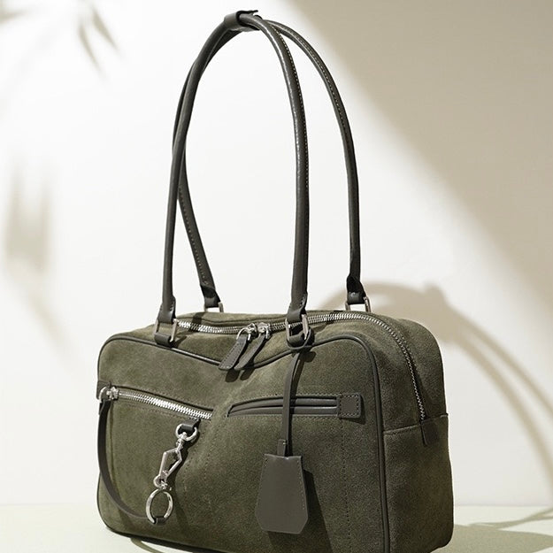 Women’s Matte Leather Vintage Pillow Tote – Elegant All-Day Companion