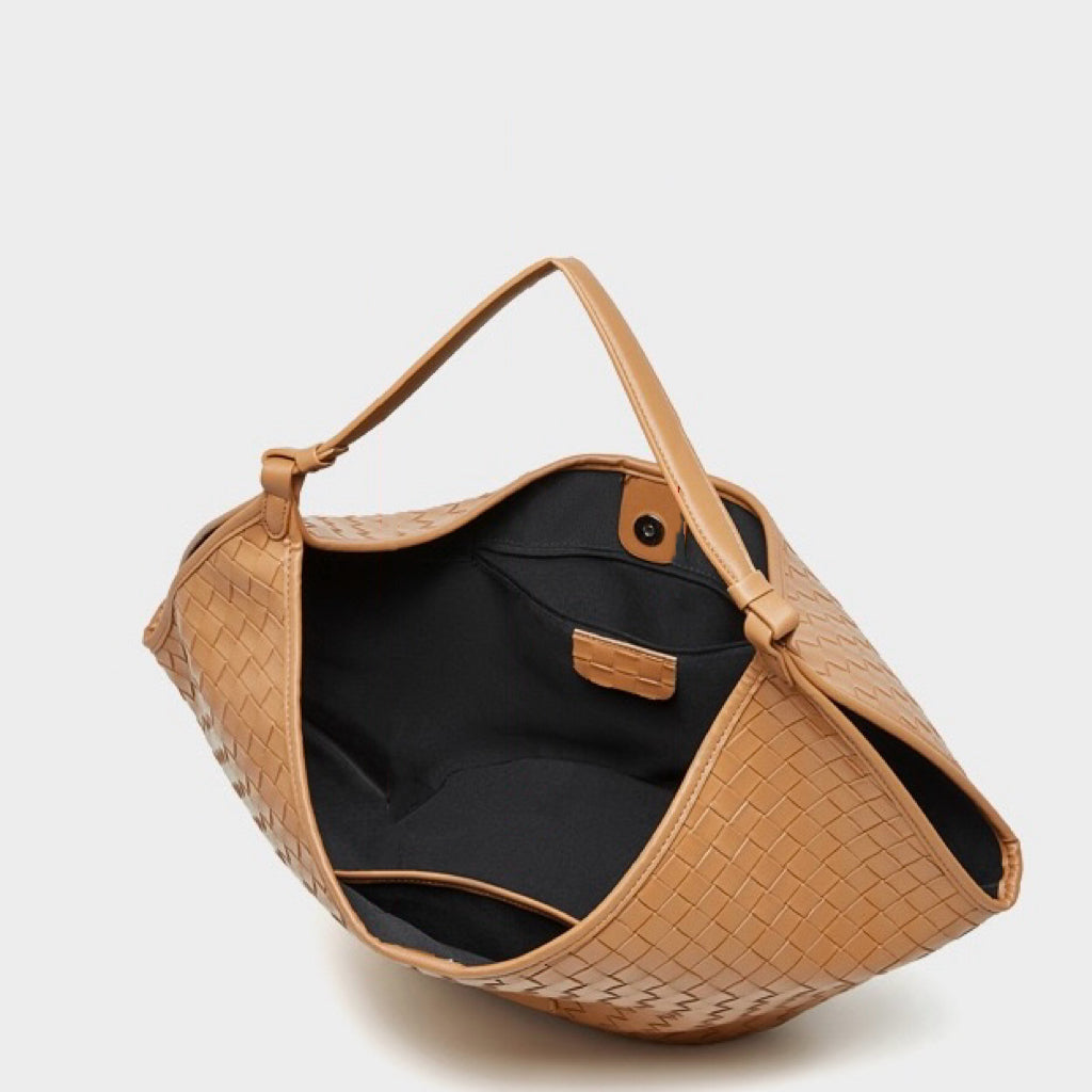 Woven Genuine Leather Commuter Bag for Women