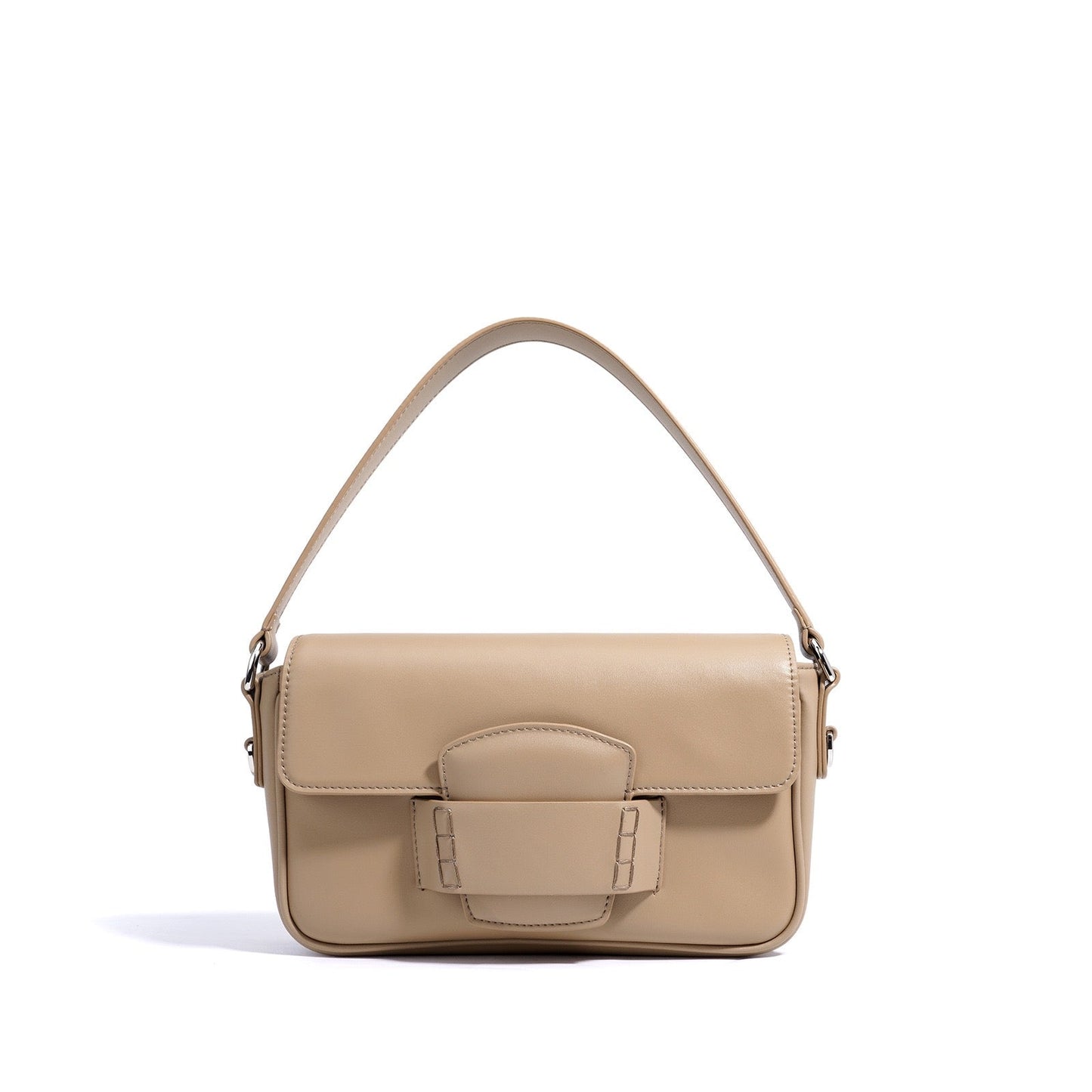 Genuine Leather Minimalist Square Shoulder Bag – Timeless Elegance