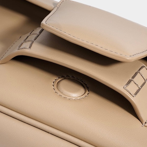 Genuine Leather Minimalist Square Shoulder Bag – Timeless Elegance