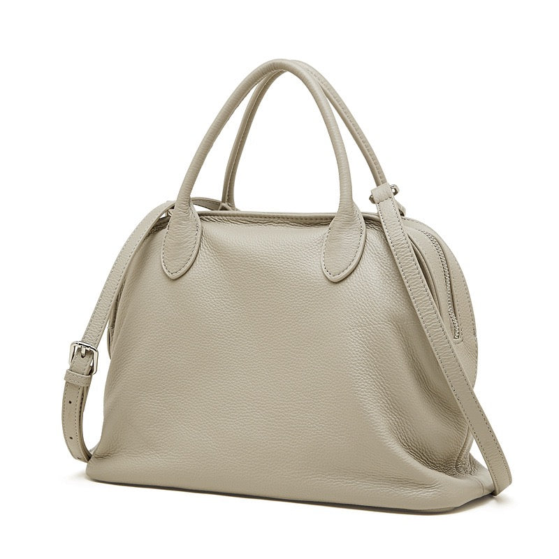 Grained Leather Dome Satchel: A Fusion of Elegance and Functionality