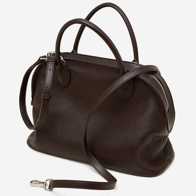 Grained Leather Dome Satchel: A Fusion of Elegance and Functionality