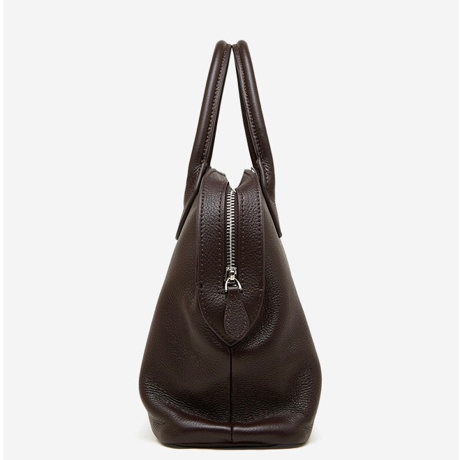 Grained Leather Dome Satchel: A Fusion of Elegance and Functionality