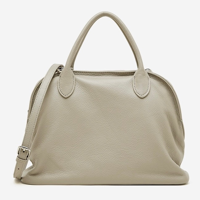 Grained Leather Dome Satchel: A Fusion of Elegance and Functionality