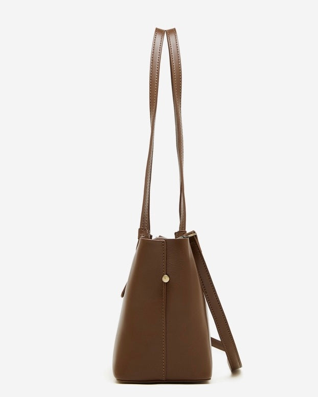 Elegant Genuine Leather Flap Tote with Versatile Straps