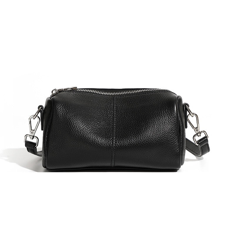 Top Grain Soft Cowhide Elegant Cylinder Clutch Bag