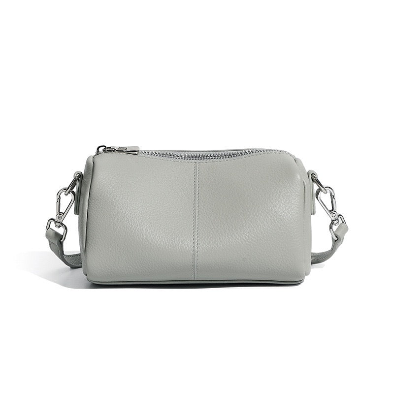 Top Grain Soft Cowhide Elegant Cylinder Clutch Bag