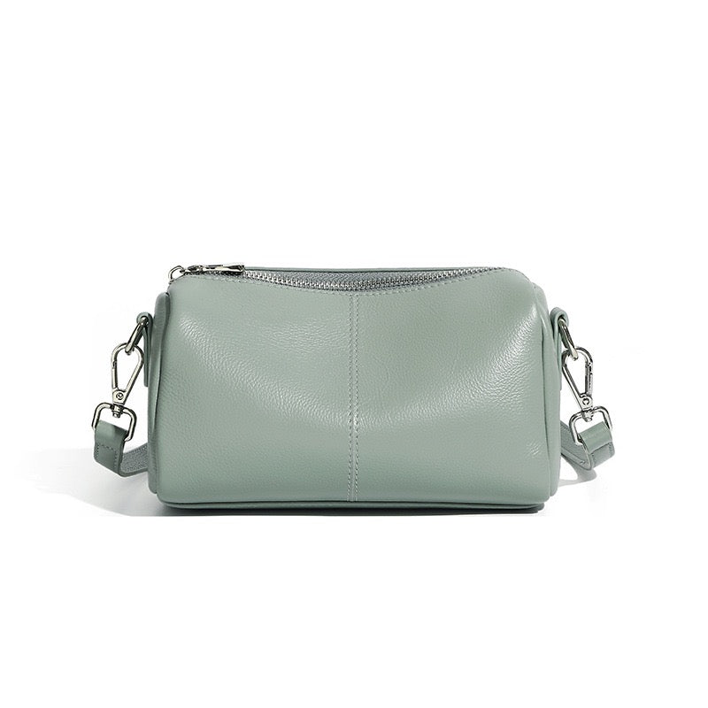 Top Grain Soft Cowhide Elegant Cylinder Clutch Bag