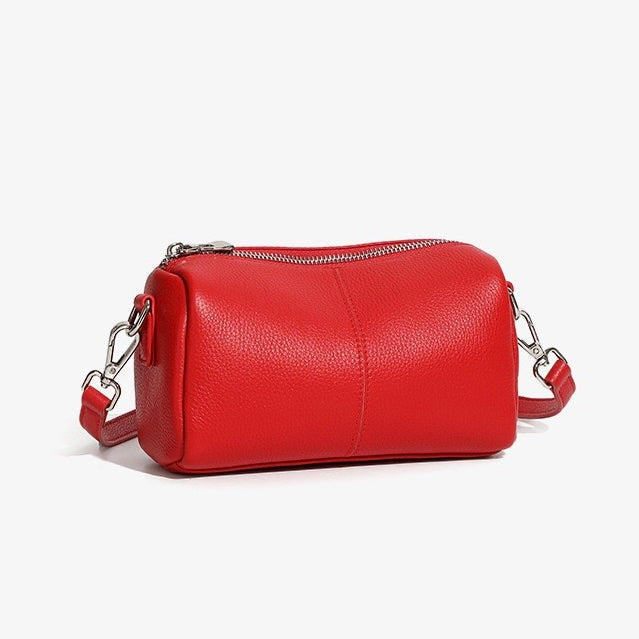 Top Grain Soft Cowhide Elegant Cylinder Clutch Bag