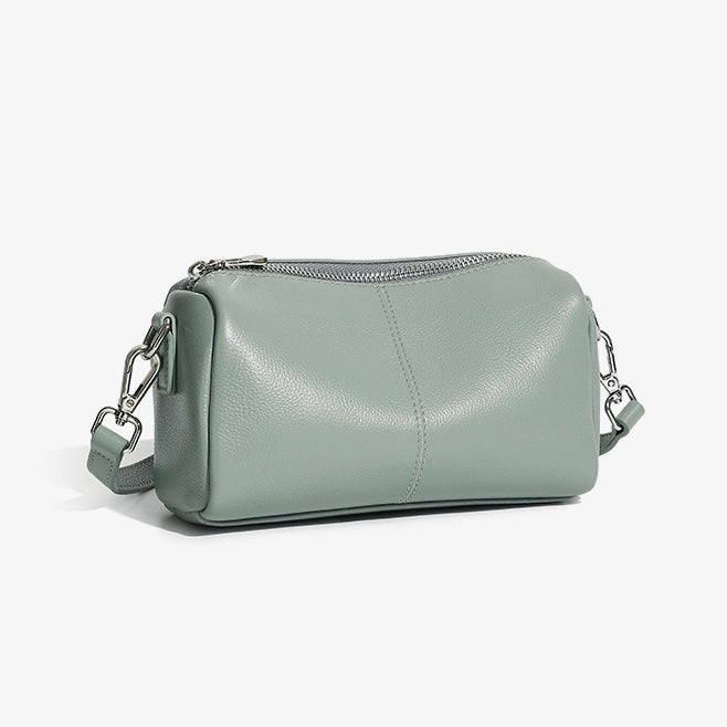 Top Grain Soft Cowhide Elegant Cylinder Clutch Bag