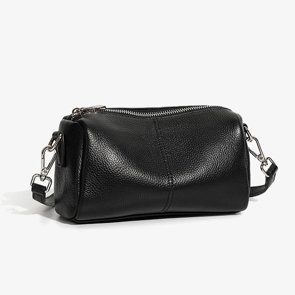 Top Grain Soft Cowhide Elegant Cylinder Clutch Bag