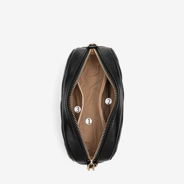 Elegant Genuine Leather Retro Round Bag