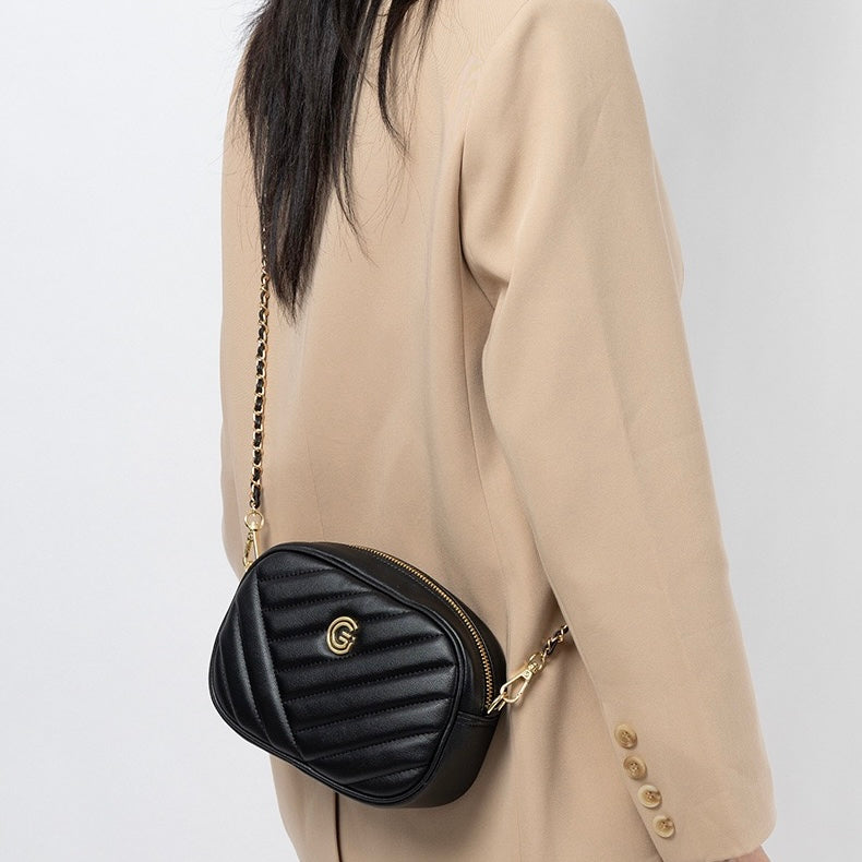 Elegant Genuine Leather Retro Round Bag