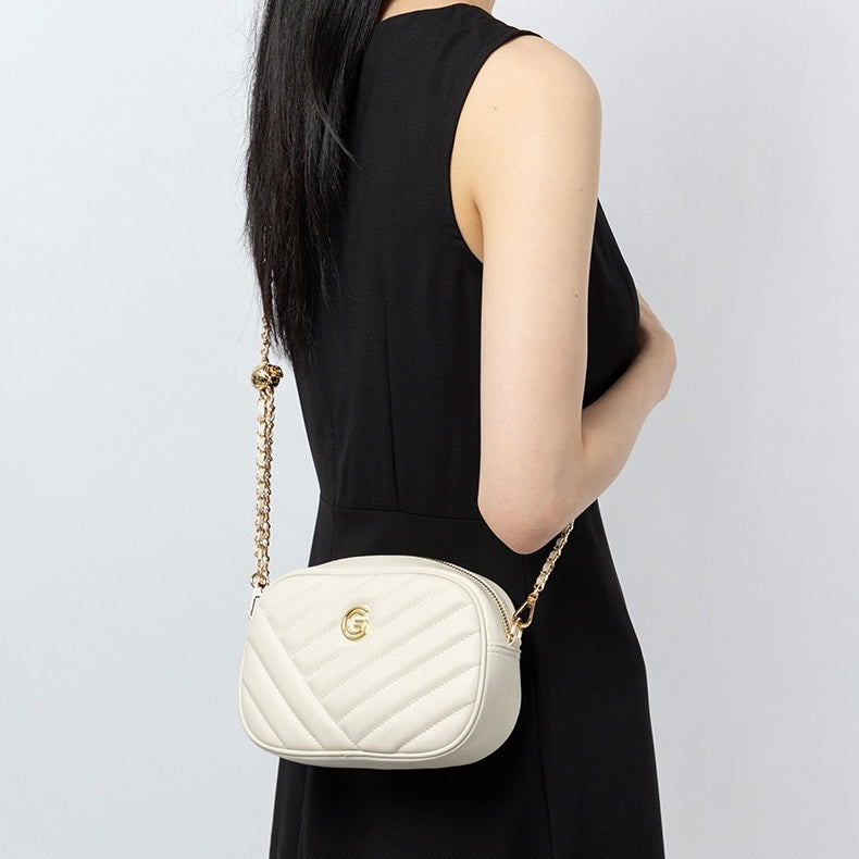 Elegant Genuine Leather Retro Round Bag