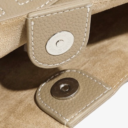 Top Grain Leather Luxury Bucket Bag with Dual-Zip and Removable Liner