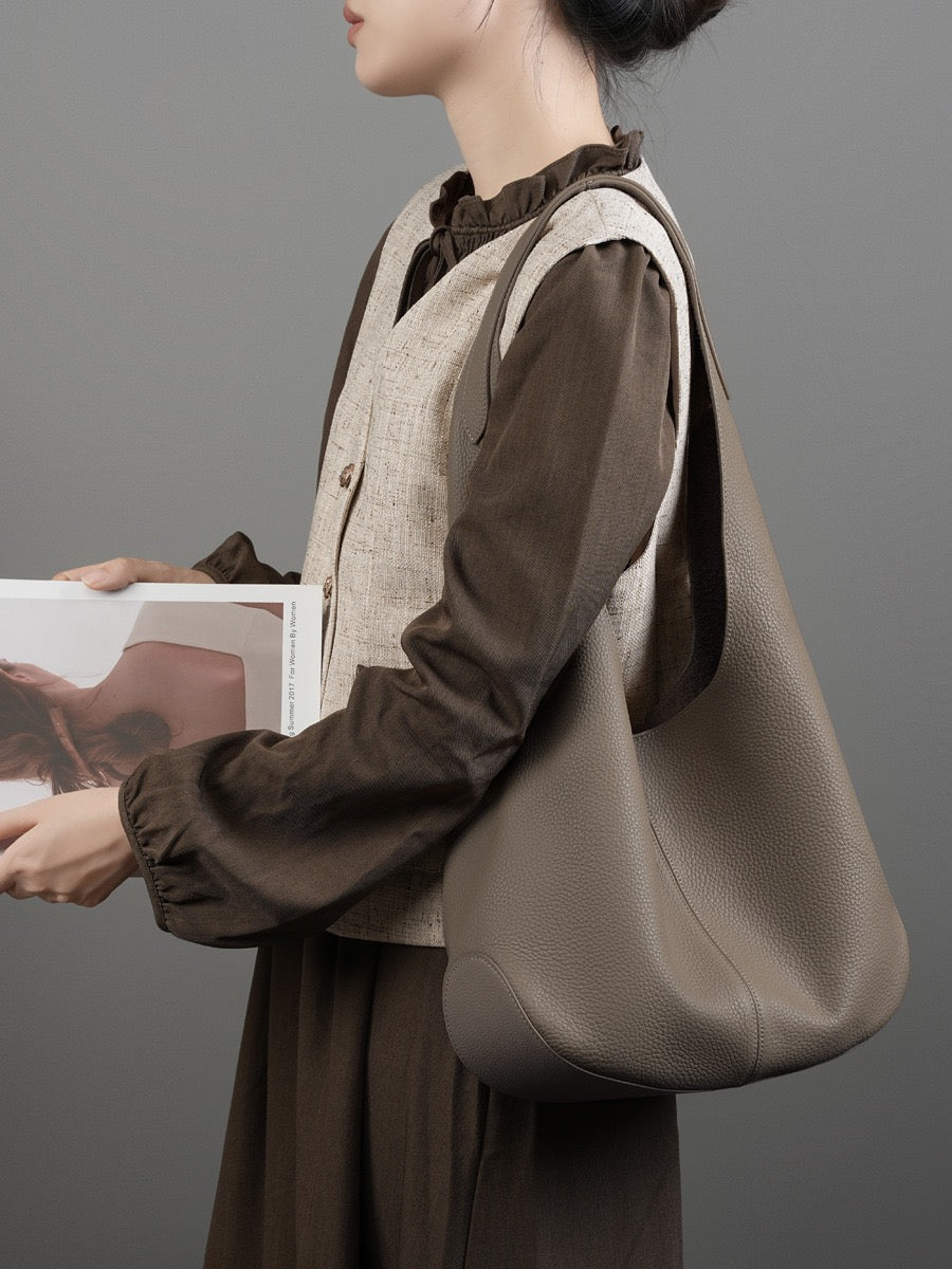 Luna Luxe Genuine Leather Hobo Tote Bag