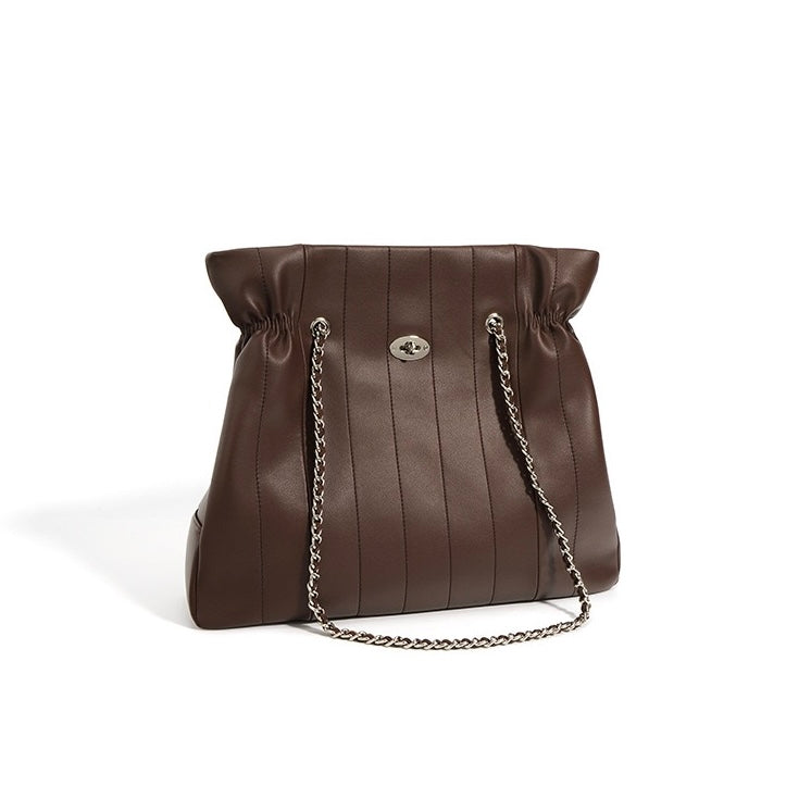 Elegant Leather Chain Shoulder Bag with Ample Space