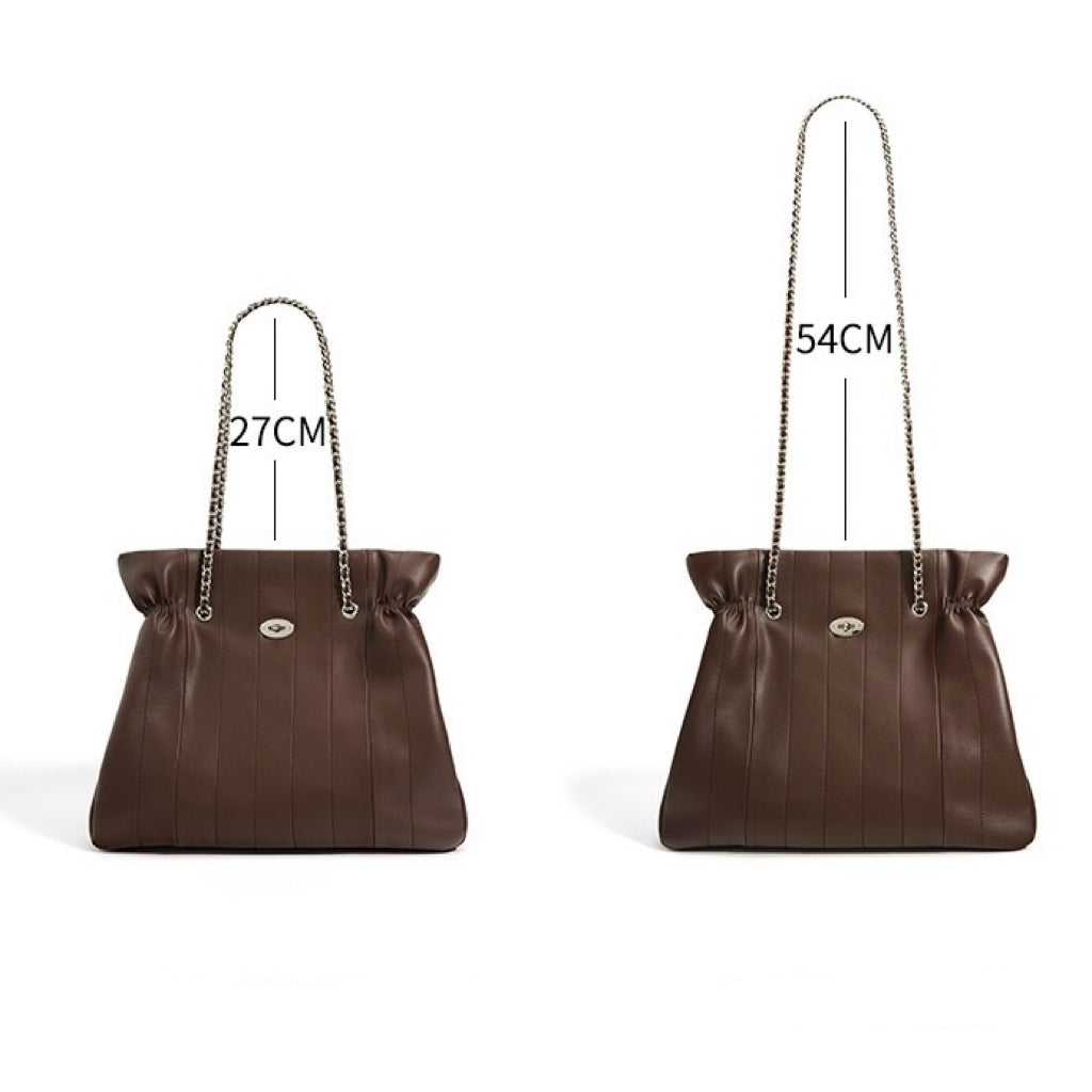 Elegant Leather Chain Shoulder Bag with Ample Space