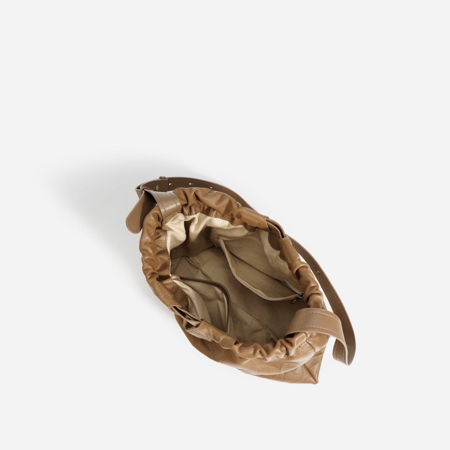 Chic Genuine Leather Drawstring Crossbody Bag